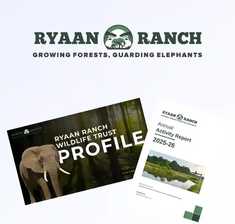 Ryaan Ranch Wildlife Trust Annual Activity Report 2025-26 cover and spread